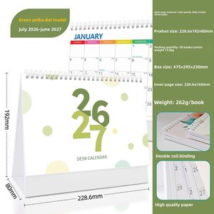 X418 2026 Custom Printing Fancy Paper Flip Desk Table <b>Calendar</b> Coil Binding Customized Enterprise Logo <b>Calendar</b> - Product Image 4
