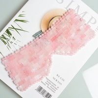 Masque pour les yeux en quartz rose naturel, outil facial rafraîchissant en jade rose pour le sommeil, pour salon de beauté, spa, usage domestique, vente en gros, logo personnalisé, usine ODM