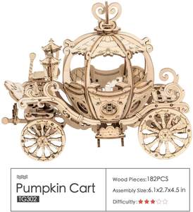 Robotime Rolife Contact Obtenez 9% de réduction sur les puzzles en bois 3D TG302 Kit de modèle de chariot de <span class=keywords><strong>citrouille</strong></span> Artisanat en bois Cadeaux de Noël pour les enfants - Product Image 6