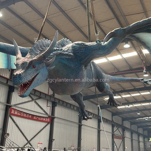 Rồng phương Tây chuyển động màu xanh thực tế với cánh vỗ-trang trí thu hút công viên chủ đề giả tưởng - Product Image 2