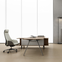 2025 plus récent bureau de direction de luxe usine personnalisé mobilier de bureau haut de gamme moderne convertible en forme de L placage de bois bureaux