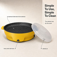Grill électrique portable multifonctionnel, plaque de cuisson antiadhésive pour la cuisine à domicile, barbecue d'intérieur