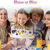 Fleurs de primula pressées faites à la main, multicolores, pétales de viola séchés pour la décoration de gâteaux à la crème, fleurs pressées DIY pour la décoration.