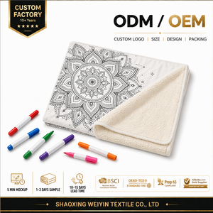 OEM Großhandel Individuelles Logo und Größe Sherpa-Fleece-Decken Selbst Gestaltbare <span class=keywords><strong>Decke</strong></span> DIY <span class=keywords><strong>Mandala</strong></span>-Maldecke für Erwachsene zur Stresslinderung - Product Image 1