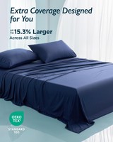 Oeko-Tex Draps d'hôtel de luxe respirants et doux tissés Style moderne Twin Queen King Ensemble de draps de lit rafraîchissants 4 pièces Nylon + Spandex