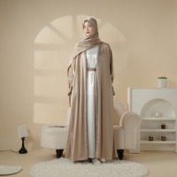 Nouvelle Collection Ramadan Aïd Robes Abaya de Fête Taille Plus, Perles et Strass, Longueur Cheville, Ensemble 4 Pièces avec Hijab pour Femmes Musulmanes