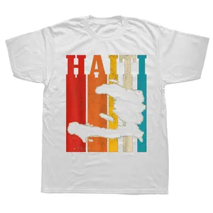 Cool Men Haiti Flag T Shirt Short Sleeve Round-neck Cotton Tshirt Drop Shipping Man Summer Tee POD Custom Casual Fashion Apparel