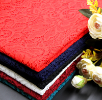 Tissu en dentelle extensible dans les quatre sens de 150 cm de large 92% Polyester et 8% Spandex Fleur 3D et filaire pour mariages Sports et vêtements