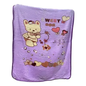 Lot de 5 housses de lit bébé Raschel à double face, assortiment de tissus à motifs de dessins animés pour la literie de bébé - Product Image 4