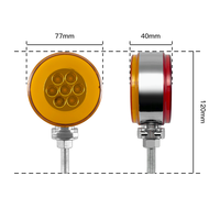 Vente flash : Feux latéraux de camion à LED ronds de 3 pouces, double face, rouge ambre, double couleur, stroboscopiques, feux de bus, état neuf