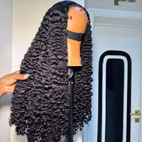 Wig Rambut Manusia 13x6 Burmese Curly Water Wave Lace Front Grosir, Wig Rambut Virgin Peru Grade 12A, Warna Alami, Vendor Wig