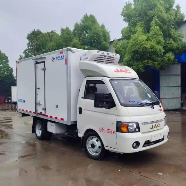 JAC Tamanho Pequeno Gasolina Combustível Tipo Freezer Van Truck 1,5 Toneladas Caminhão Frigorífico