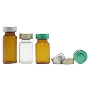 7ml Clear Borate Glass Medical Vial for Infusion with <b>Rubber</b> Stoppers Flip Tear-off <b>Caps</b> Screen Printed Surface - Product Image 5