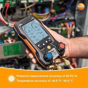 Testo 550s Smart Digital Manifold Gauge Set | HVAC Tester with 2x 115i <b>Clamps</b> ABS Material 5W Power 1-Year Warranty - Product Image 5
