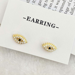 <span class=keywords><strong>Vente</strong></span> d'usine bijoux <span class=keywords><strong>de</strong></span> fête chaude 925 argent Sterling noir/rubis Zircon cubique oeil exquis avec cils boucles d'oreilles pour les femmes - Product Image 6