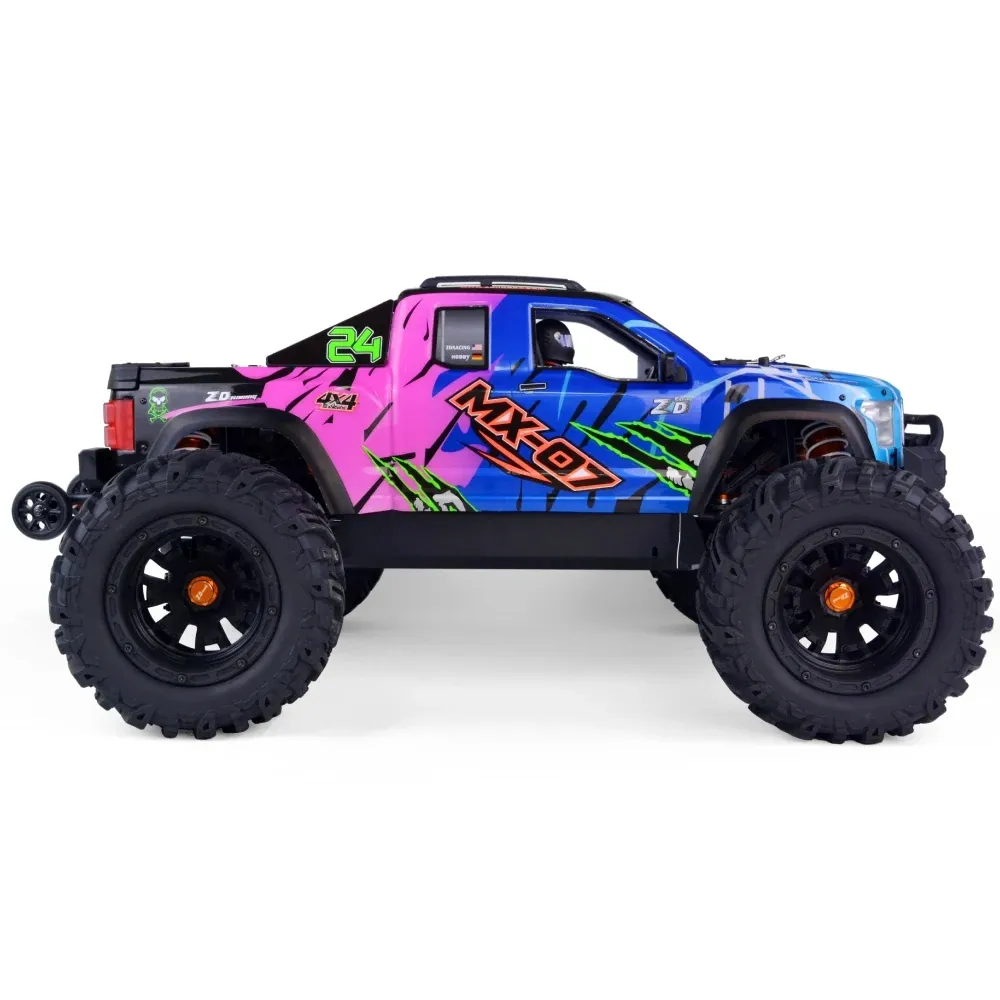 Zd Đua MX-07 1/7 Lớn 2.4G 4WD 80 Km/H 8S Không Chổi Than RC Xe Hobbwing Max6 160A ESC Quái Vật Off-Road Xe Tải Dầu Đầy Cú Sốc