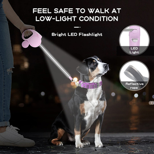 Guinzaglio da addestramento per animali domestici in Nylon retrattile <span class=keywords><strong>Auto</strong></span> personalizzato per cani medi di lusso luci telescopiche automatiche - Product Image 4