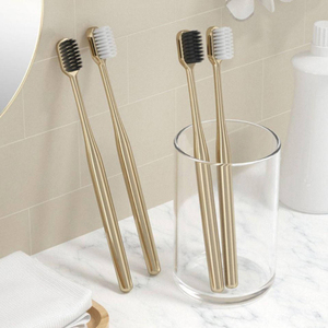 Daily Use Toothbrush for Adults Teenagers <b>Soft</b> Bristle Gold Silver Design Gentle Sensitive Gums Reusable for Home Use for Babies - Product Image 6