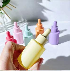 Frasco cuentagotas de vidrio esmerilado colorido personalizado de 30ml Frascos cuentagotas de suero para el cuidado de la piel cosmética - Product Image 2