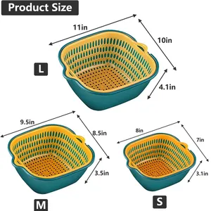Juego de 6 Cestas Plegables de Plástico para Lavar Verduras y Frutas en el Fregadero de la Cocina, con Escurridor y Almacenamiento de Alimentos - Product Image 2