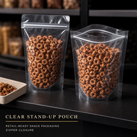 Transparente Standbeutel in individueller Größe, lebensmittelecht, mit Reißverschluss, heißsiegelfähig, für Snacks und Lebensmittelverpackungen aus Kunststoff