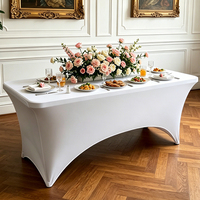 Housse de table extensible en spandex de 6 pieds pour tables rectangulaires, nappe ajustée pour mariage, banquet, fête, décoration de salon professionnel