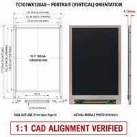 Modul LCD IPS TFT TMK 800x1280 10.1 Inci, IC Driver ILI9881C, Kecerahan Tinggi 600 Nits, Antarmuka MIPI 42 PIN, Pengganti