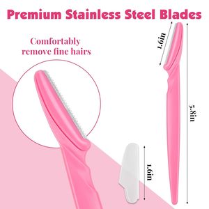 100 rasoirs pour sourcils et visage pour femmes et hommes, rasoirs faciaux multicolores avec protections, sûrs pour les débutants - Product Image 3