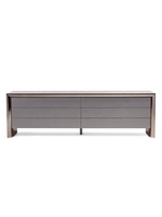 Meuble TV de luxe avec cadre doré, buffet brillant, credenza sur mesure tout-en-un pour toute la maison, mobilier haut de gamme pour hôtels et villas