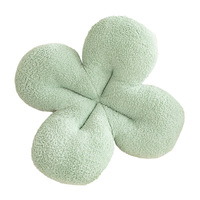 Coussin décoratif en forme de trèfle à quatre feuilles, en peluche courte, rembourré en coton PP, pour canapé et chambre à coucher