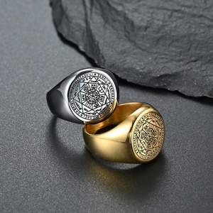 Bague pour homme en acier titane 2026 Fashion Elf Star, étoile à sept branches, motif étoile mystérieuse, style hipster, bague fantaisie pour homme - Product Image 3