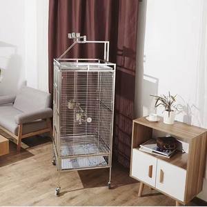 Gabbia di Lusso in Acciaio Inox 304 per Pappagalli e Storni, Grande/Extra Grande per Allevamento con Gabbia Media - Product Image 4