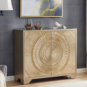 Buffet <span class=keywords><strong>2</strong></span> <span class=keywords><strong>portes</strong></span> en or style design pour cuisine salle à manger salon chambre à coucher hôtel ferme salle de bain utilisation bois - Product Image 1
