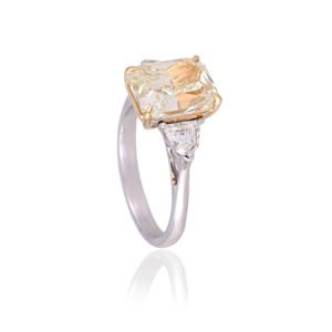 Anillo Solitario de Oro Amarillo de 18K con Diamante Natural y Topacio HVS1 |   Anillo de joyería de lujo fino en colección a precio de mayorista - Product Image 3