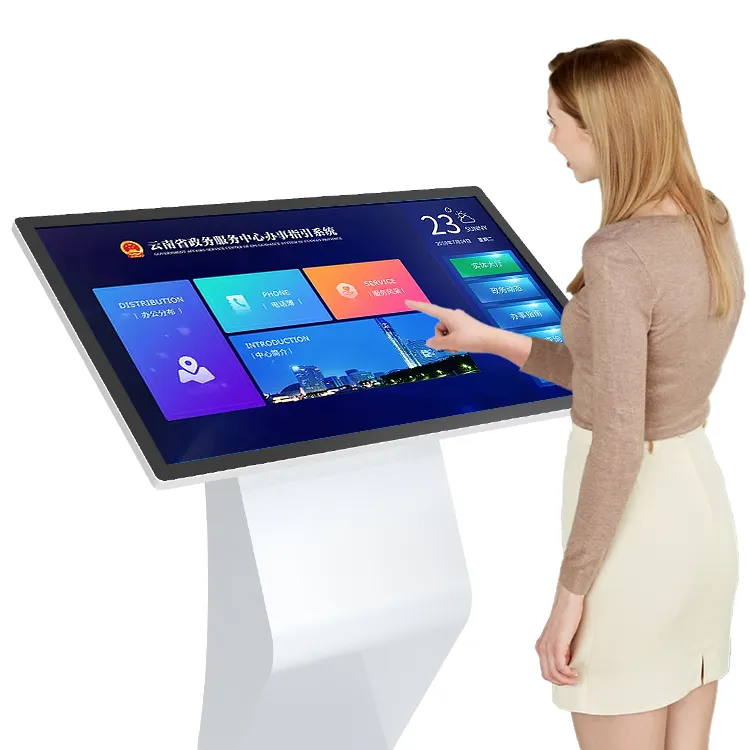 Kios layar sentuh layar sentuh interaktif Stan penjualan layar sentuh 43 inci monitor digital multi titik layar sentuh lcd kios