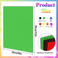 Lot de 8 feuilles d'acrylique translucide coulé de 8 x 12 pouces, épaisseur de 1/8 pouce, feuilles de plexiglas, feuilles de plastique colorées, art, bricolage, affichage - 8
