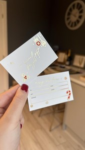 Bons cadeaux de Noël en feuille d'or Mini carte de vœux avec enveloppes pour la beauté et l'esthétique Cartes d'anniversaire de remerciement - Product Image 2