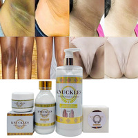 Savon éclaircissant pour les jointures, kit de blanchiment pour éclaircir les jointures foncées, les coudes, les genoux, les aisselles, les taches noires, les taches de rousseur, les zones sombres, pour unifier le teint.