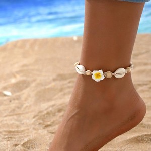 Bohemian Shell Beaded Flower <b>Anklet</b> Women Summer Beach Foot Jewelry Rope Crafted Ankle <b>Bracelet</b> - Product Image 1