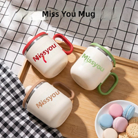 Tasses à café isothermes en acier inoxydable 304 pour enfants, à double paroi avec couvercles, design moderne et minimaliste, pour le bureau, vente en gros, idée cadeau