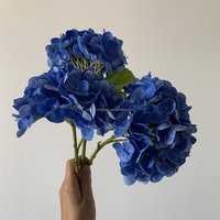 Batang Bunga Hydrangea Buatan Berkualitas Tinggi L-650, Sentuhan Realistis, Lateks, Mini, Biru, untuk Dekorasi Pernikahan, Natal, dan Imlek