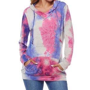Vente en gros pour femmes grande taille Sweat-shirt à capuche à manches longues tie-dye confortable pour l'hiver - Product Image 2