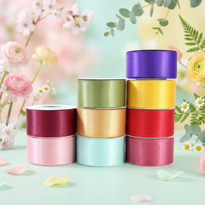 Pita Satin Poliester Premium Dua Sisi Grosir untuk Pembungkus Kado, Buket Bunga, Dekorasi Pesta Pernikahan - Product Image 1