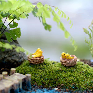 Nouveau Mini Nid avec Oiseaux, Miniatures de Jardin Féerique, Résine Plate, Oiseaux Kawaii de Dessin Animé, Artisanat pour la Décoration Intérieure - Product Image 3