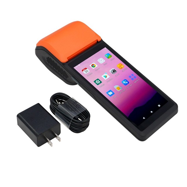 Mobile POS Terminal Device With Android 11 OS Built-in 58mm Bluetooth Printer 2MP Camera to Scan Code Handheld Android PDA