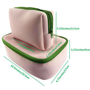 Tas Kosmetik Wanita Neoprena Warna Kustom Baru <span class=keywords><strong>2026</strong></span>, <span class=keywords><strong>Organizer</strong></span> Kosmetik Kapasitas Besar, Tas Makeup Perjalanan untuk Wanita dan Remaja Putri dengan Logo - Product Image 5