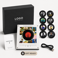 Aimant de réfrigérateur personnalisé Justin Bieber NFC avec lecteur CD, chansons DIY, 9 disques vinyles, cadeau pour fans de Coachella, décoration, veilleuse rotative