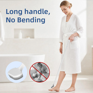 Brosse de massage pour les pieds en silicone à long manche, sans besoin de s'incliner, pour nettoyer et exfolier les peaux mortes - Product Image 2