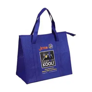 A buon mercato riutilizzabile stampa di immagini personalizzate PP Non tessuto termica borsa di raffreddamento, isolato Tote Shopping Bag con chiusura a Zip