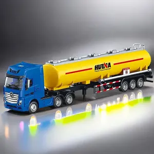 Huina 1 50 Scale Simulation Semi Alloy Metal Desktop Gadget Car Toy Gas Truck Semi-Trailer Tanker for Boys and Collectors